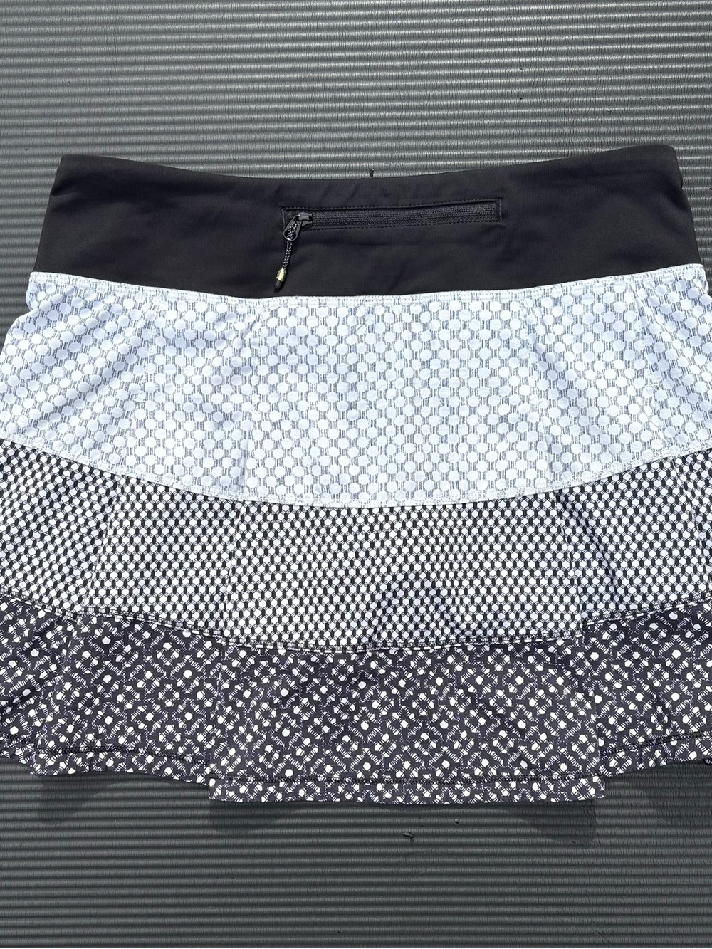 Lululemon Lululemon Pace Rival Skirt II Black and White Tiered Dotted Skirt